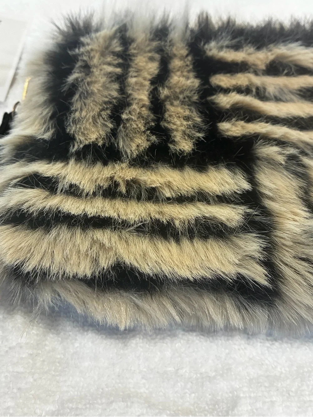 Fashion Nova Fur Baby Faux Fur clutch, NWT